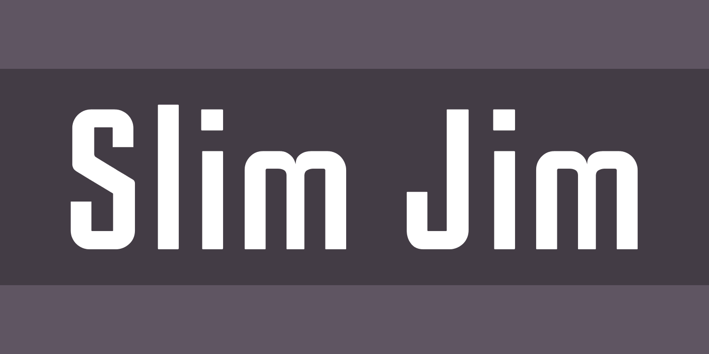 Przykładowa czcionka Slim Jim #1
